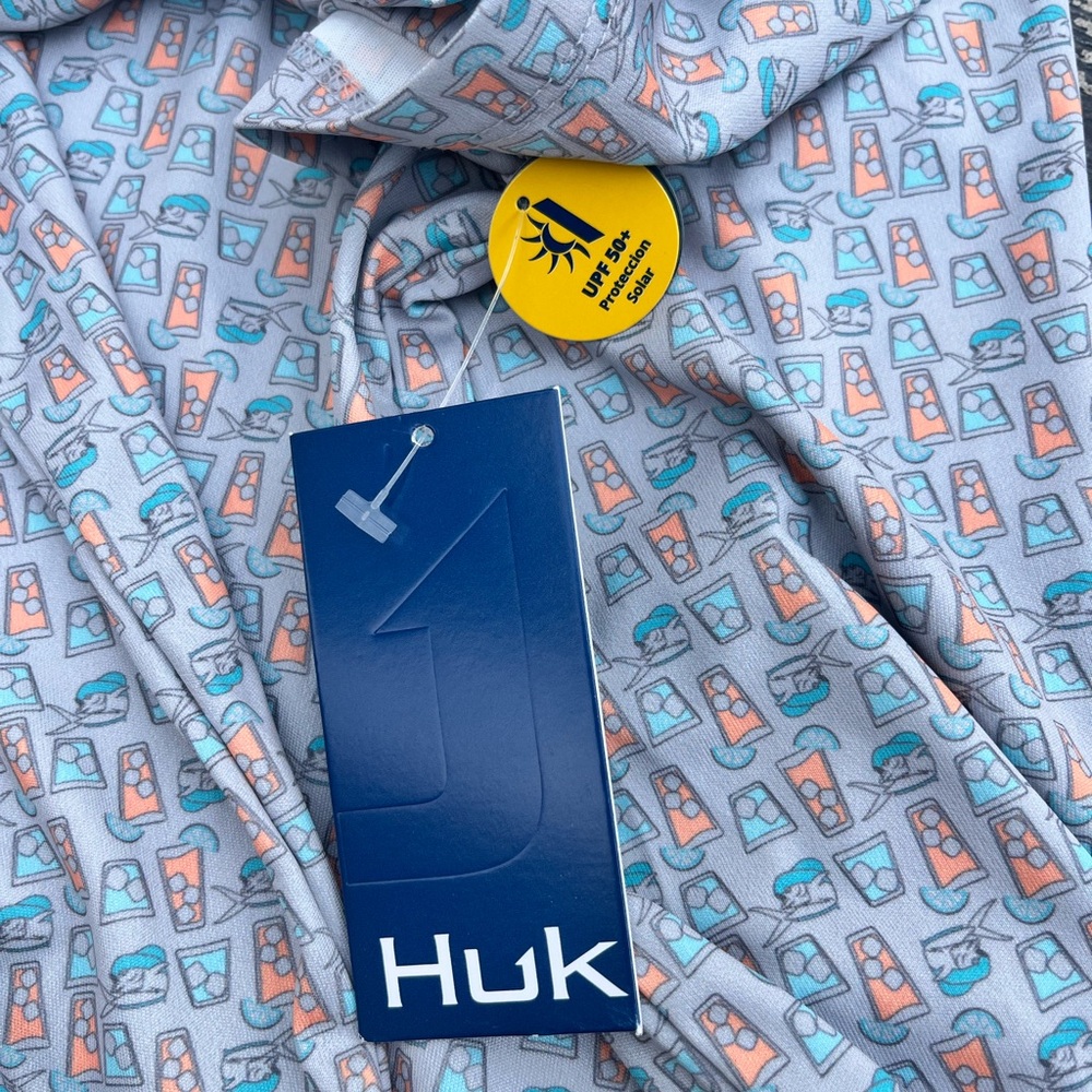 HUK Men’s Polo Shirt Drink Glasses Print Size XL - Picture 4 of 6